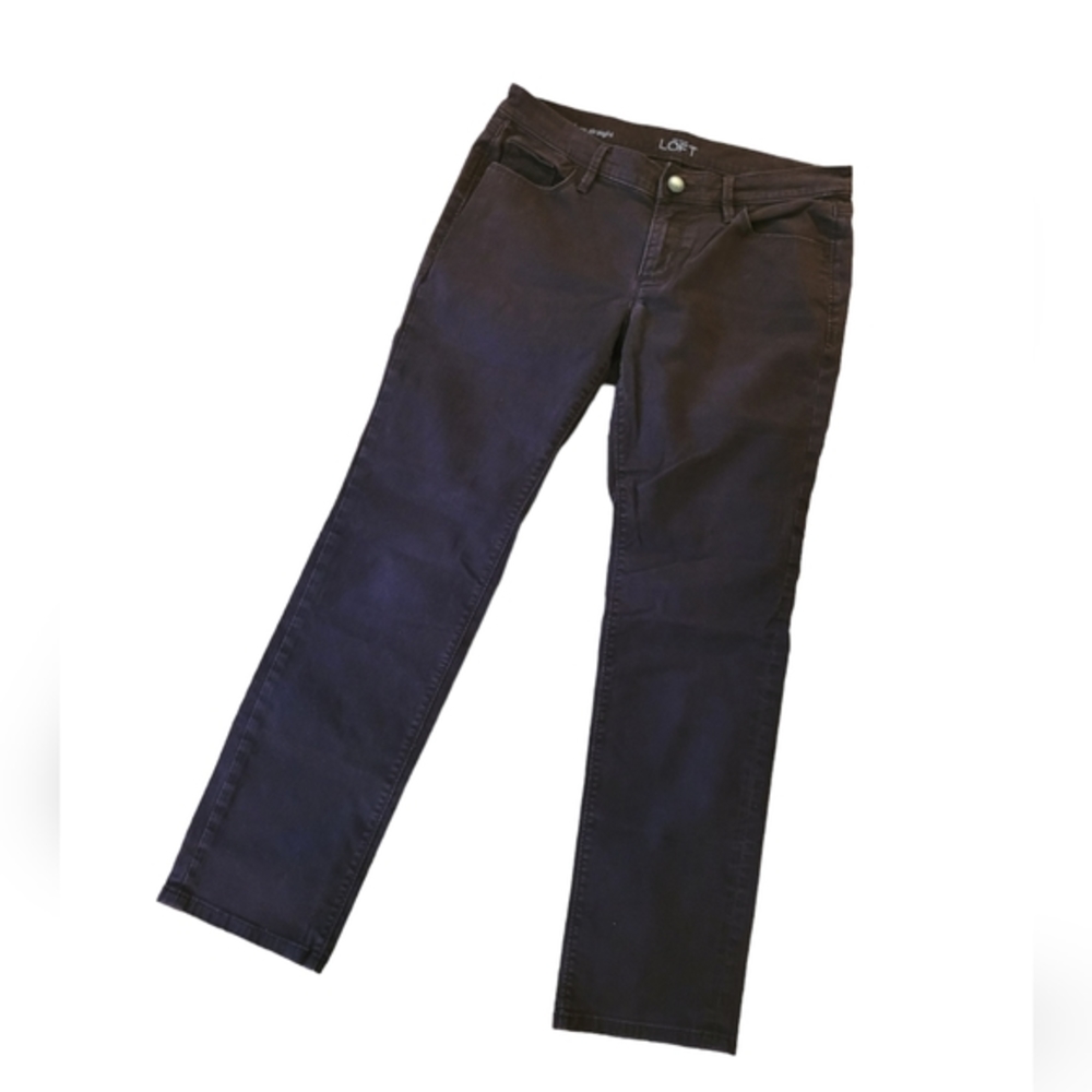 LOFT Straight Leg Pants in Deep Brown